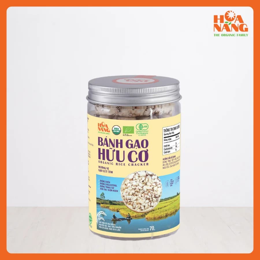 Organic rice crackers · purple rice